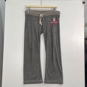 Juicy Couture Gray Track Pants with Pink Logo